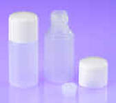 15 ml Natural Cylinder Bottle with Reducer and White Cap